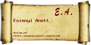 Eszenyi Anett névjegykártya